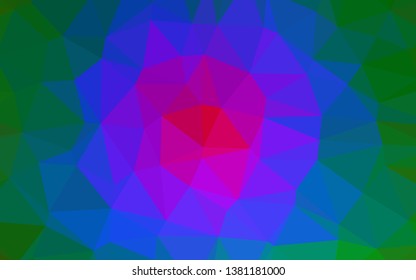 Dark Multicolor, Rainbow vector shining triangular template. Colorful abstract illustration with gradient. Polygonal design for your web site.