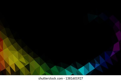 Dark Multicolor, Rainbow vector shining triangular template. A completely new color illustration in a vague style. Completely new template for your business design.