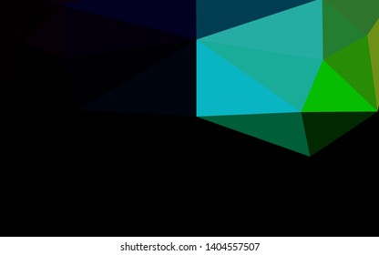 Dark Multicolor, Rainbow vector shining triangular pattern. A sample with polygonal shapes. Polygonal design for your web site.