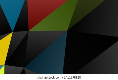 Dark Multicolor, Rainbow vector shining triangular template. Modern geometrical abstract illustration with gradient. Completely new template for your business design.