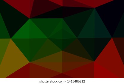 Dark Multicolor, Rainbow vector shining triangular pattern. A sample with polygonal shapes. Polygonal design for your web site.
