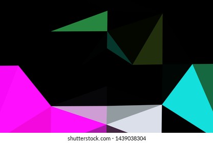 Dark Multicolor, Rainbow vector shining triangular pattern. An elegant bright illustration with gradient. New texture for your design.
