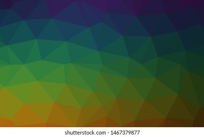 Dark Multicolor, Rainbow vector shining triangular background. An elegant bright illustration with gradient. Completely new design for your business.