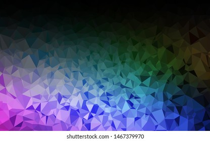 Dark Multicolor, Rainbow vector shining triangular background. An elegant bright illustration with gradient. New texture for your design.