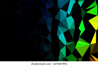 Dark Multicolor, Rainbow vector shining triangular template. Colorful illustration in abstract style with gradient. Elegant pattern for a brand book.