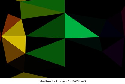Dark Multicolor, Rainbow vector shining triangular template. Shining illustration, which consist of triangles. Polygonal design for your web site.