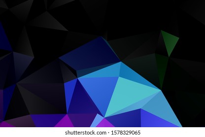 Dark Multicolor, Rainbow vector shining triangular background. A sample with polygonal shapes. Textured pattern for background.