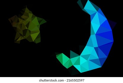 Dark Multicolor, Rainbow vector shining triangular background. Colorful abstract illustration with gradient. New texture for your design.