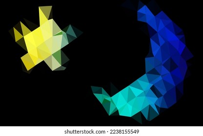 Dark Multicolor, Rainbow vector shining triangular pattern. Shining illustration, which consist of triangles. New texture for your design.
