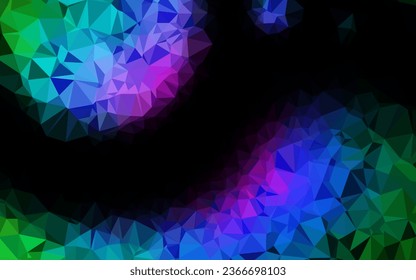 Dark Multicolor, Rainbow vector shining triangular template. Colorful illustration in abstract style with gradient. Brand new style for your business design.