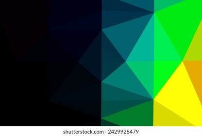 Dark Multicolor, Rainbow vector shining triangular template. Colorful illustration in abstract style with gradient. Template for a cell phone background.