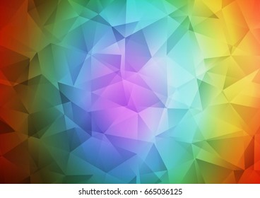 Dark Multicolor, Rainbow vector shining triangular pattern. Colorful illustration in abstract style with gradient. Triangular pattern for your business design.