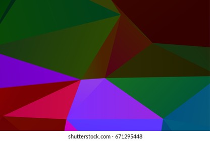 Dark Multicolor, Rainbow vector shining triangular pattern. Glitter abstract illustration with an elegant design. The best triangular design for your business.