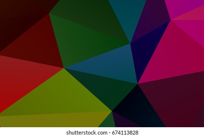 Dark Multicolor, Rainbow vector shining triangular template. Colorful illustration in abstract style with gradient. Brand-new style for your business design.