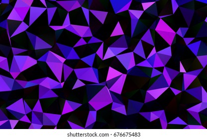 Dark Multicolor, Rainbow vector shining triangular pattern. Colorful abstract illustration with gradient. The textured pattern can be used for background.