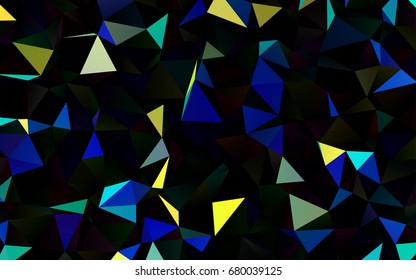 Dark Multicolor, Rainbow vector shining triangular background. Colorful abstract illustration with gradient. Triangular pattern for your business design.