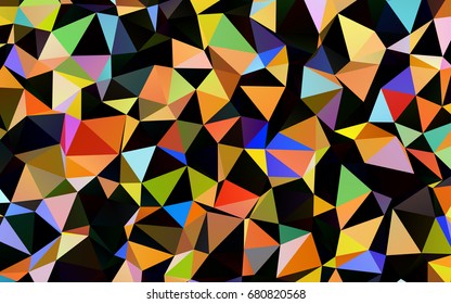 Dark Multicolor, Rainbow vector shining triangular pattern. Geometric illustration in Origami style with gradient.  Brand-new style for your business design.