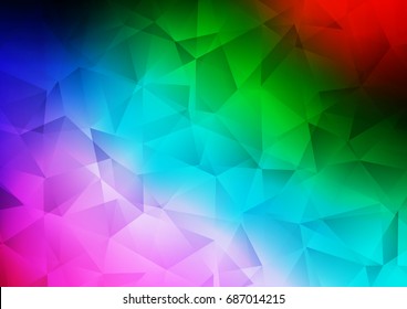 Dark Multicolor, Rainbow vector shining triangular pattern. Creative illustration in halftone style with gradient. The textured pattern can be used for background.