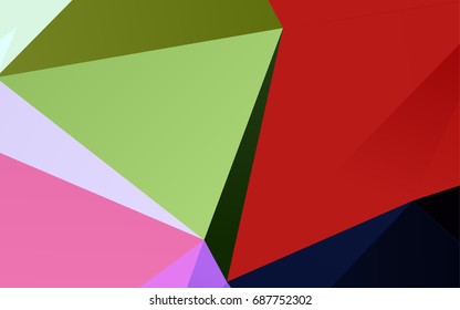 Dark Multicolor, Rainbow vector shining triangular background. Creative illustration in halftone style with gradient. A new texture for your design.