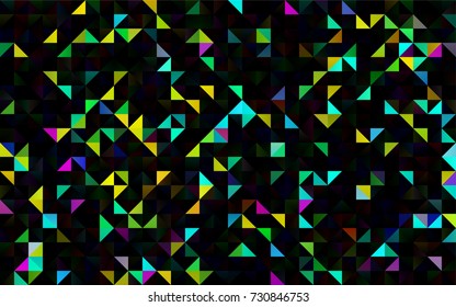 Dark Multicolor, Rainbow vector shining triangular pattern. Colorful abstract illustration with gradient. Brand-new design for your business.