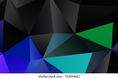 Dark Multicolor, Rainbow vector shining triangular template. Geometric illustration in Origami style with gradient.  Triangular pattern for your business design.