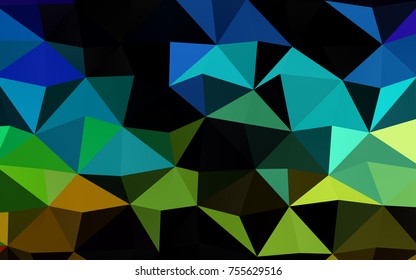 Dark Multicolor, Rainbow vector shining triangular background. A vague abstract illustration with gradient. The textured pattern can be used for background.