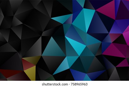 Dark Multicolor, Rainbow vector shining triangular background. Creative geometric illustration in Origami style with gradient. The completely new template can be used for your brand book.