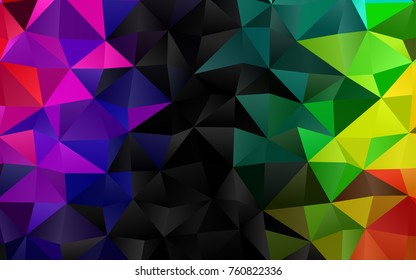 Dark Multicolor, Rainbow vector shining triangular template. Brand-new colored illustration in blurry style with gradient. The completely new template can be used for your brand book.