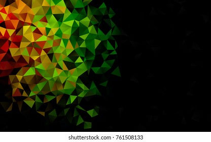 Dark Multicolor, Rainbow vector shining triangular pattern. A sample with polygonal shapes. The textured pattern can be used for background.