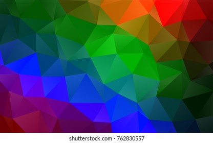 Dark Multicolor, Rainbow vector shining triangular pattern. An elegant bright illustration with gradient. The completely new template can be used for your brand book.