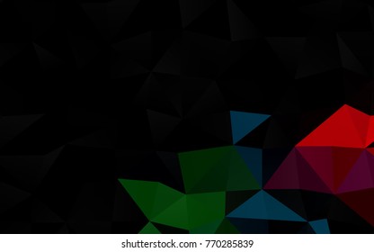 Dark Multicolor, Rainbow vector shining triangular template. A vague abstract illustration with gradient. The polygonal design can be used for your web site.