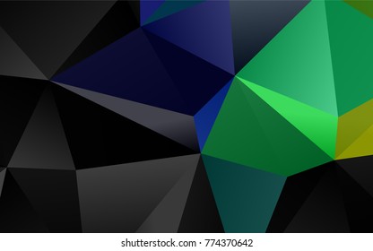 Dark Multicolor, Rainbow vector shining triangular background. Shining illustration, which consist of triangles. The elegant pattern can be used as part of a brand book.