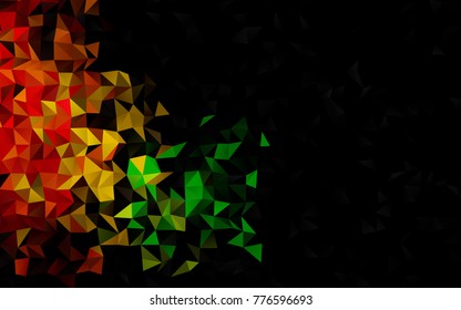 Dark Multicolor, Rainbow vector shining triangular pattern. Colorful illustration in abstract style with gradient. A new texture for your design.