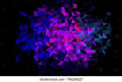 Dark Multicolor, Rainbow vector shining triangular background. A vague abstract illustration with gradient. The completely new template can be used for your brand book.