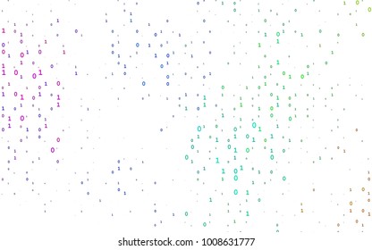 Dark Multicolor, Rainbow vector template with isolated numerals. Shining colorful illustration with isolated Digit signs. The pattern can be used as ads, poster, banner for books.