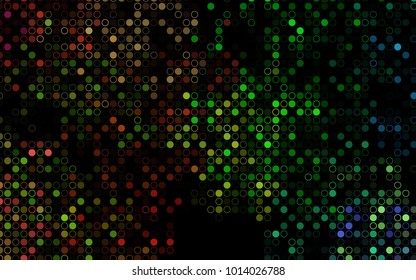 Dark Multicolor, Rainbow vector  template with circles. Modern abstract illustration with colorful water drops. Beautiful design for your business natural advert.