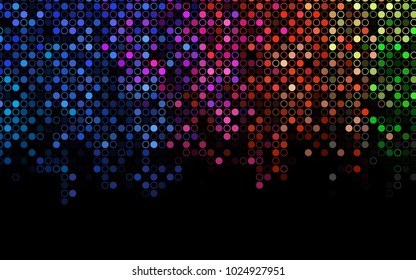 Dark Multicolor, Rainbow vector  template with circles. Glitter abstract illustration with blurred drops of rain. Beautiful design for your business natural advert.