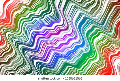 Dark Multicolor, Rainbow vector template with bent lines. Colorful abstract illustration with gradient lines. Marble design for your web site.
