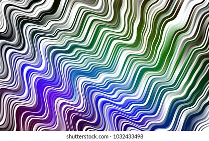 Dark Multicolor, Rainbow vector template with bent ribbons. Glitter abstract illustration with wry lines. Marble design for your web site.