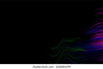 Dark Multicolor, Rainbow vector template with bent lines. A vague circumflex abstract illustration with gradient. Pattern for your business design.