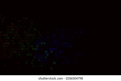 Dark Multicolor, Rainbow vector  template with circles. Blurred bubbles on abstract background with colorful gradient. Beautiful design for your business natural advert.
