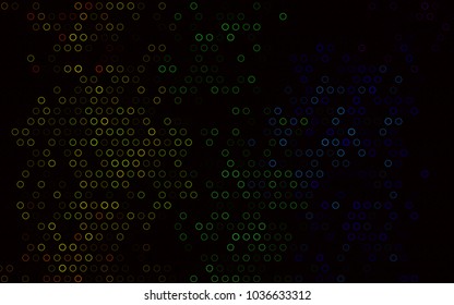 Dark Multicolor, Rainbow vector  template with circles. Abstract illustration with colored bubbles in nature style. Completely new template for your brand book.