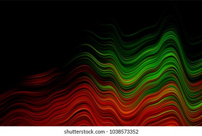 Dark Multicolor, Rainbow vector template with bent ribbons. Creative illustration in halftone marble style with gradient. Textured wave pattern for backgrounds.