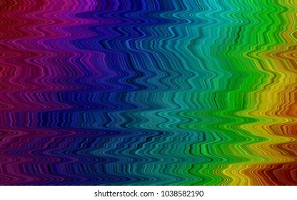 Dark Multicolor, Rainbow vector template with bent lines. Shining illustration, which consist of blurred lines, circles. Marble design for your web site.