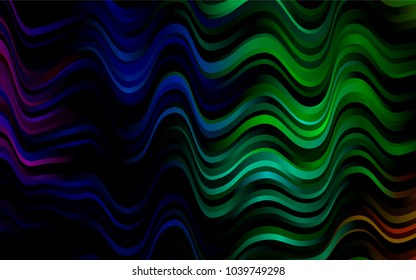 Dark Multicolor, Rainbow vector template with bent ribbons. A completely new color illustration in marble style. The template for cell phone backgrounds.