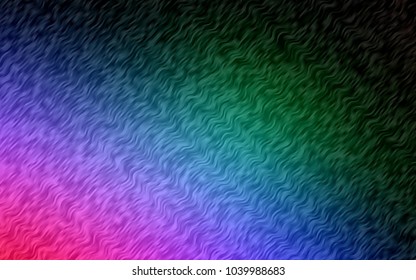 Dark Multicolor, Rainbow vector template with abstract lines. Colorful abstract illustration with gradient lines. New composition for your brand book.