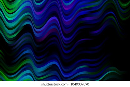 Dark Multicolor, Rainbow vector template with liquid shapes. Shining illustration, which consist of blurred lines, circles. The template for cell phone backgrounds.