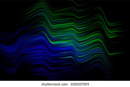 Dark Multicolor, Rainbow vector template with bent ribbons. A sample with blurred bubble shapes. New composition for your brand book.