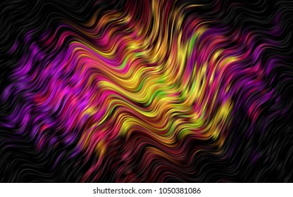 Dark Multicolor, Rainbow vector template with liquid shapes. Geometric illustration in marble style with gradient.  Textured wave pattern for backgrounds.