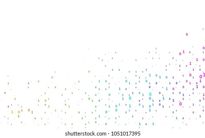 Dark Multicolor, Rainbow vector template with isolated numerals. Blurred design in simple style with collection of numerals. Template can be used as a background for ads of typography.